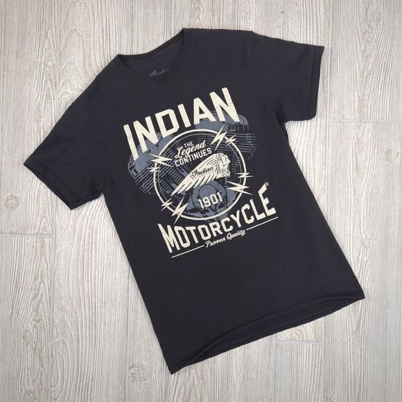Indian Motorcyles Men's Small Biker Short Sleeve T-Shirt Grunge Motor Engine - Picture 1 of 7